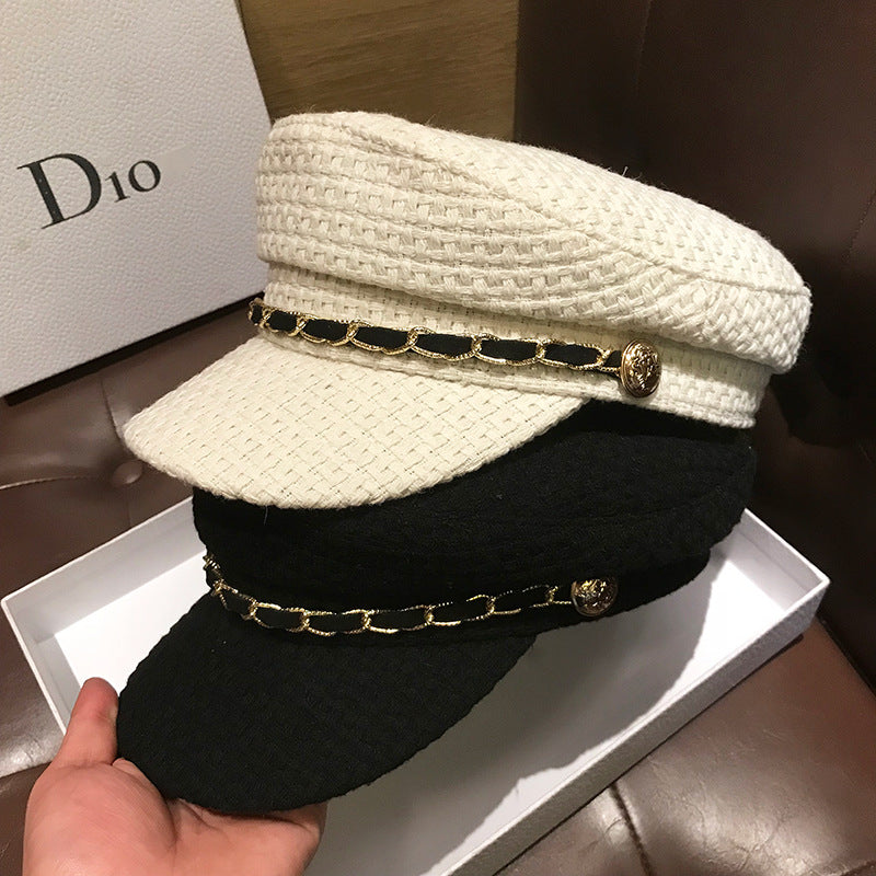 Spring And Autumn Retro Fashion Peaked Cap Octagonal Beret