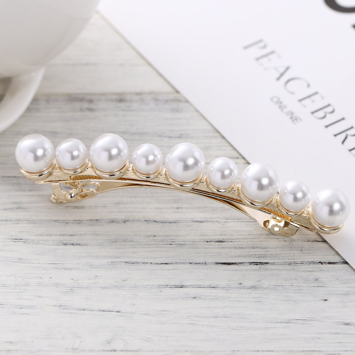 Women's Vintage Pearl Spring Hair Clip