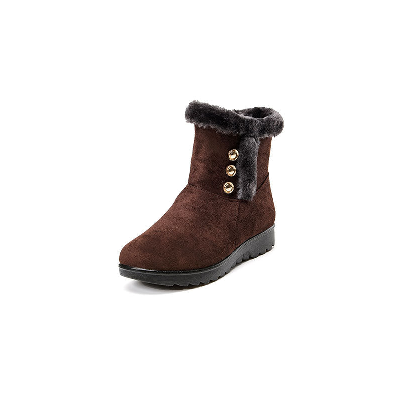 Old Beijing Cloth Shoes Soft Bottom Cotton Boots Women's Middle-aged And Elderly Mom Shoes Elderly Cotton-padded Shoes Flat Snow Boots