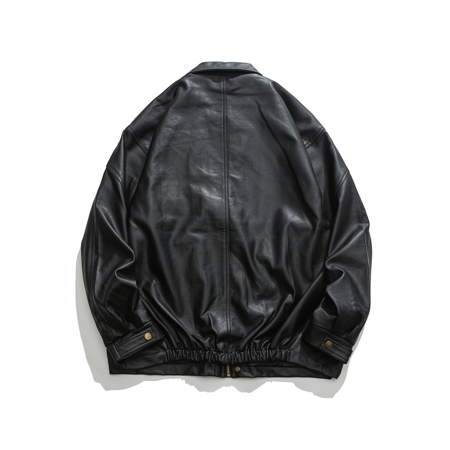 Soft Leather Jacket Men's Double-stand Large Pocket Coat