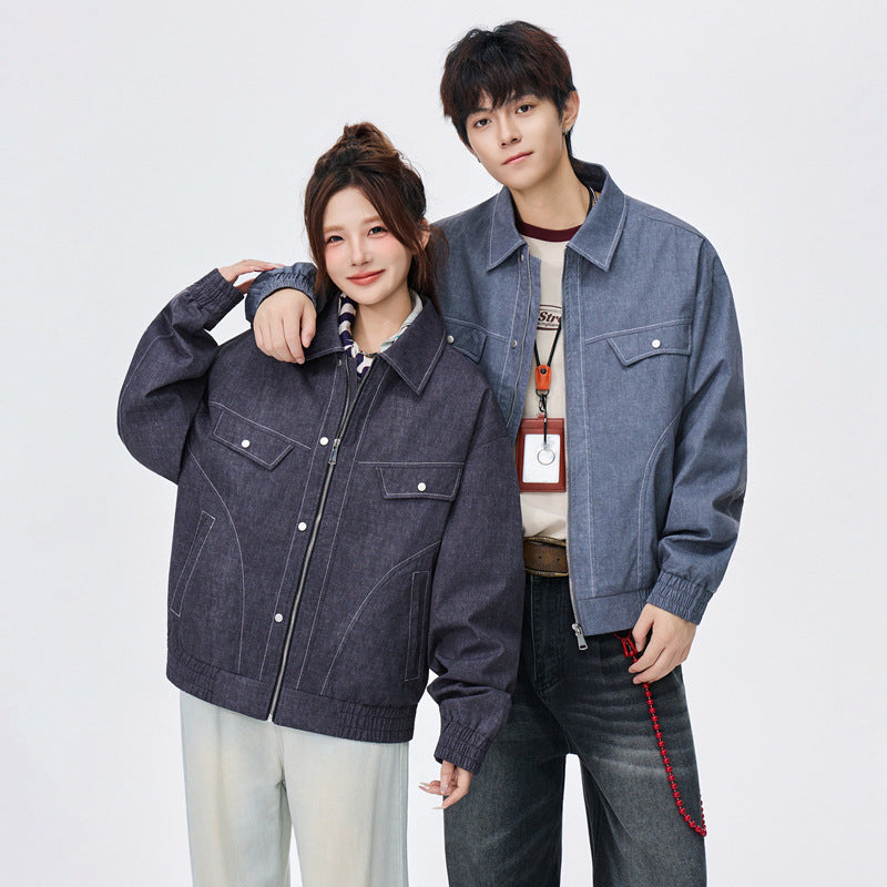 Lapel Anti-denim Personality New Print Plus Size Jacket For Men