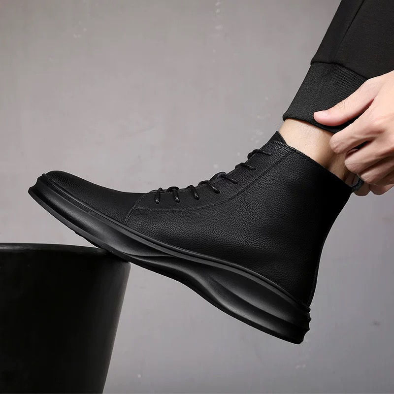 Martin Boots Men's Four Seasons Black Leather Shoes