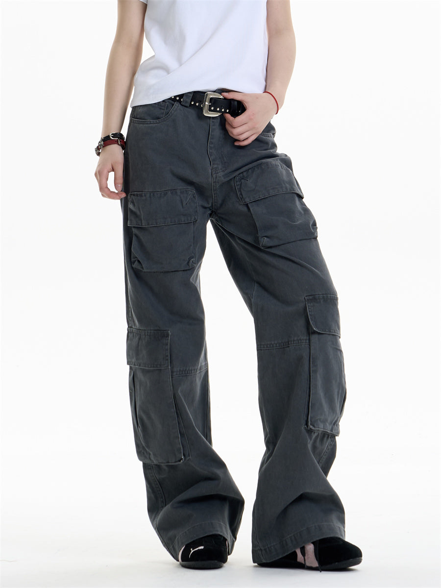 Multi-pocket Cargo Pants Women's Loose Wide Leg Straight Casual Pants