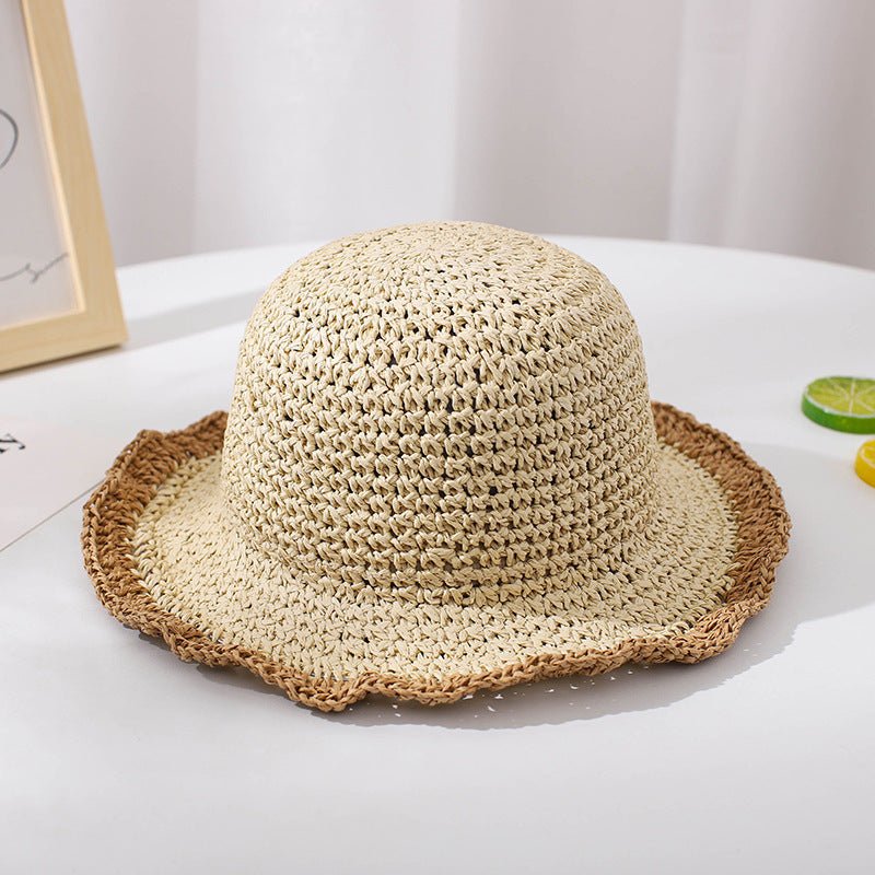 Colorblock Papyrus Foldable Children's Straw Hat