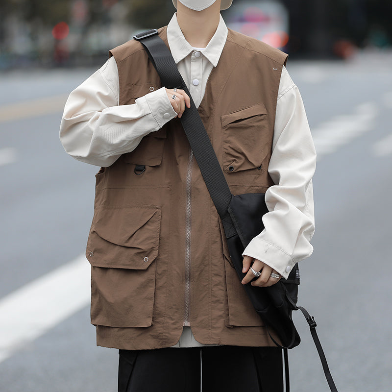 Japanese C Frock Vest Loose Multi-pocket