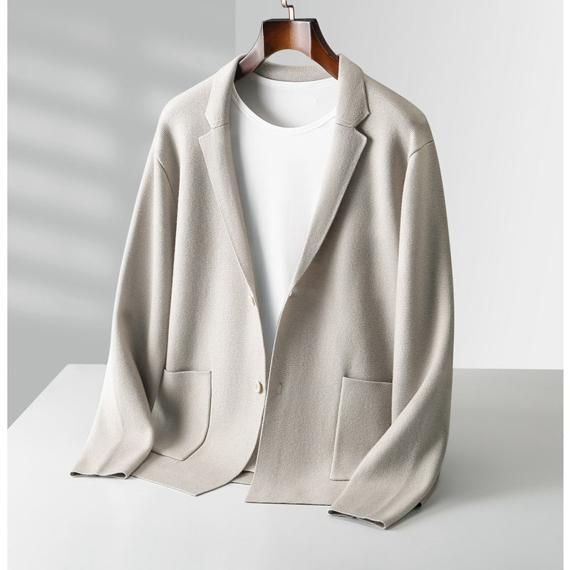Efterår Vinter Herre Cardigan Kashmir Sweater Business Casual Plys Strikket Tyk Sweater