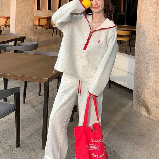 Korean-style Sweet And Youthful Hoodie Sporty Casual Set