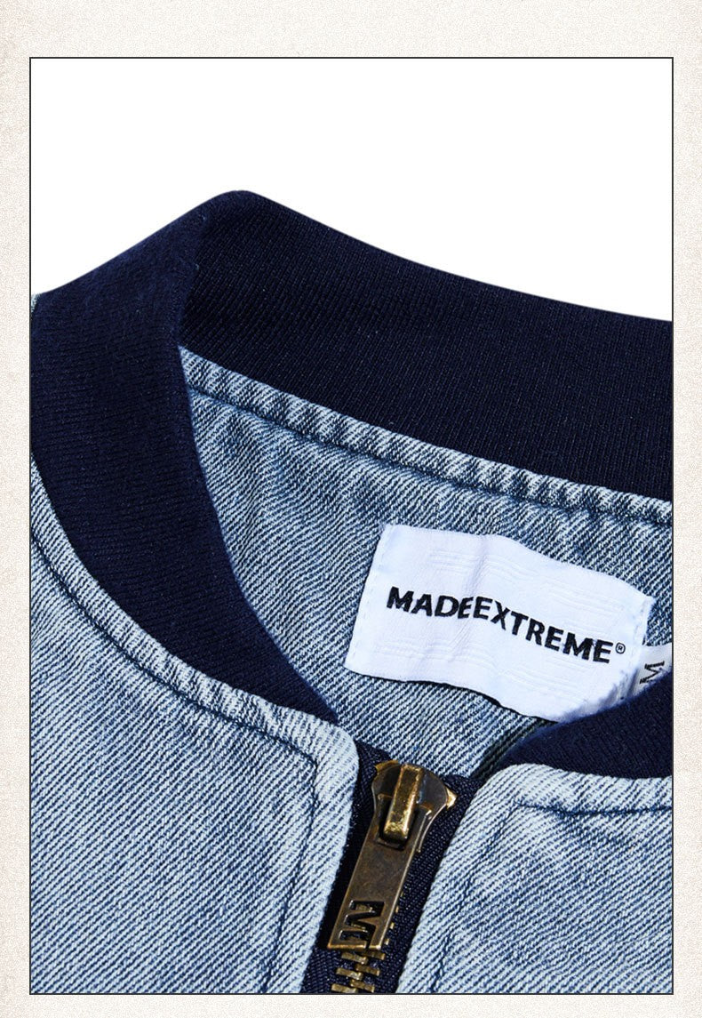 American Street Washed And Worn Denim Jacket