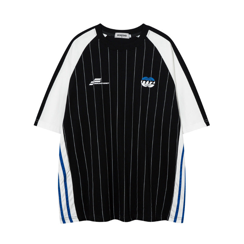American Retro Sports Striped Short Sleeve