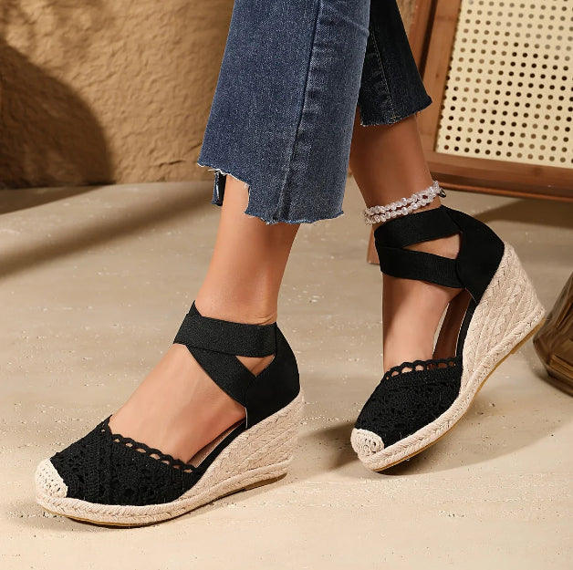 Women's Fashion Canvas Shoes Wedge Sandals