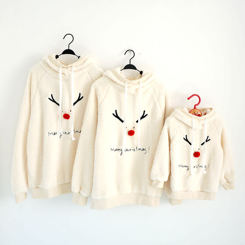 Sweatshirt i bomuldsfleece med flokket hjortepatch