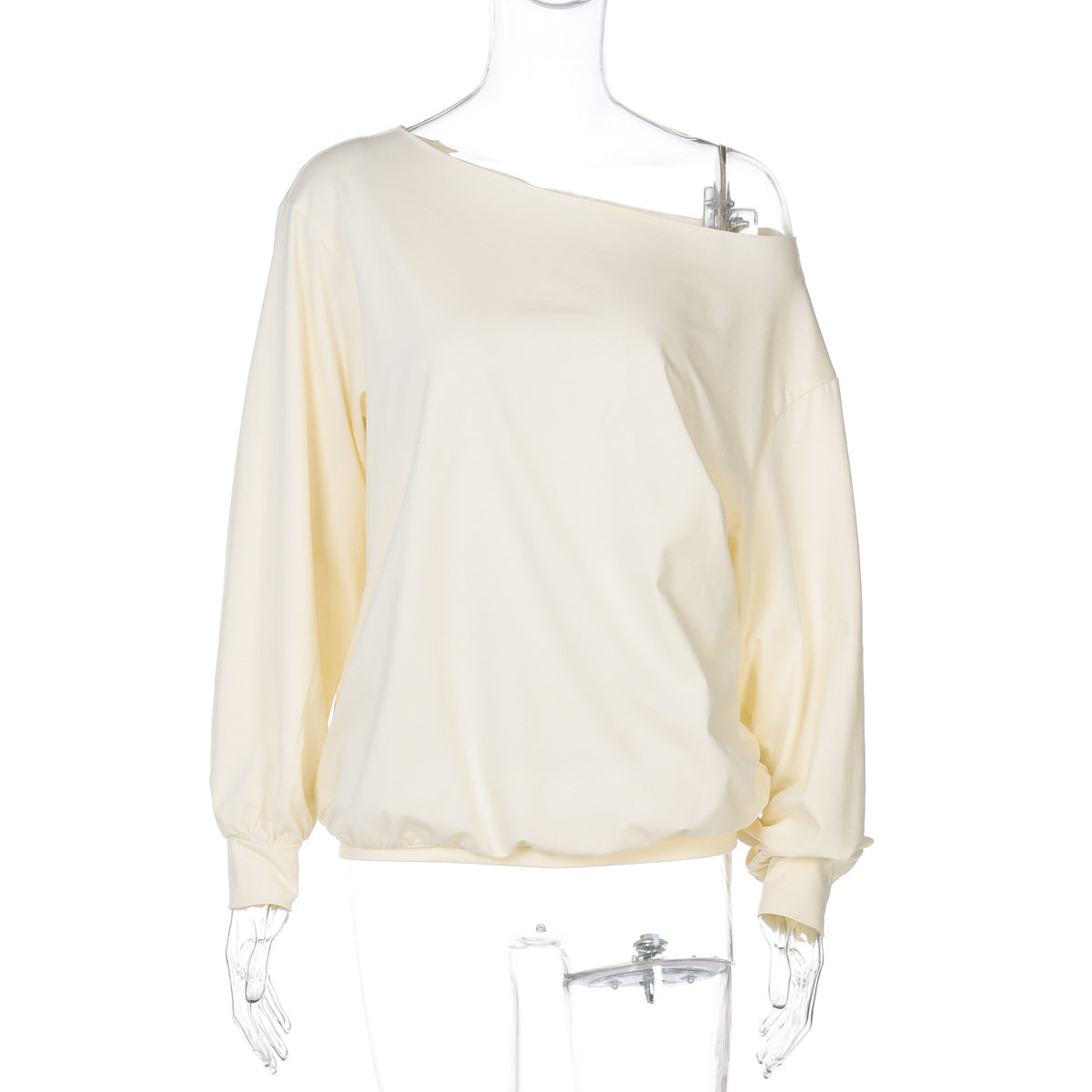 Women's Fashion Casual Loose-fitting Cropped Long Sleeve Solid Color Top