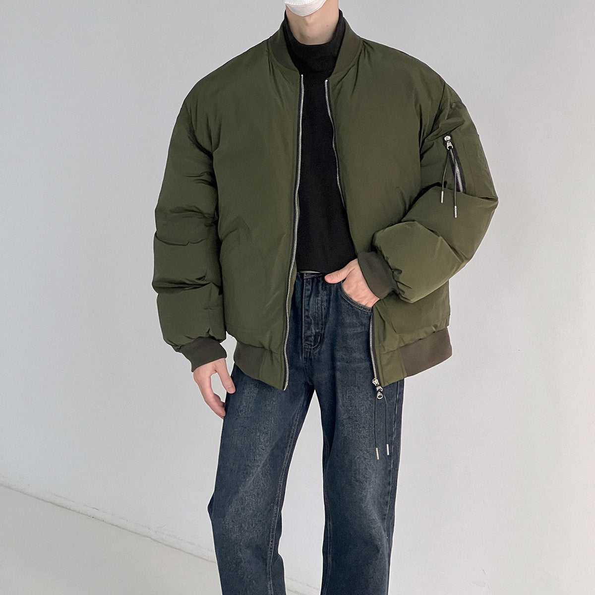 Baseball Collar Plus Cotton Jacket Men