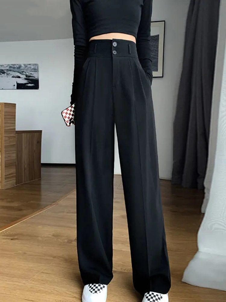 Women's Spring And Autumn Fashion Personality Wide Leg Pants