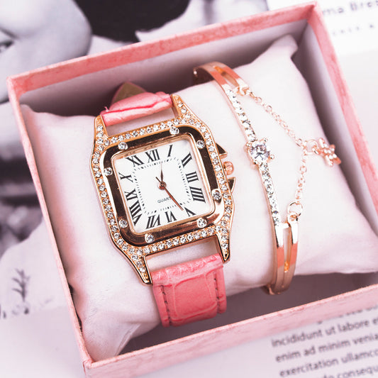 Watch Bracelet Suit Two-piece Watch Set Micro Business Drainage Gift Wristwatch Set