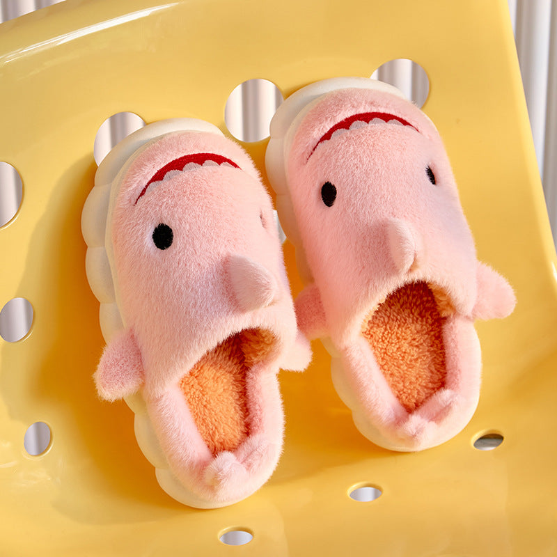Children's Fashionable Simple And Cute Shark Cotton Slippers