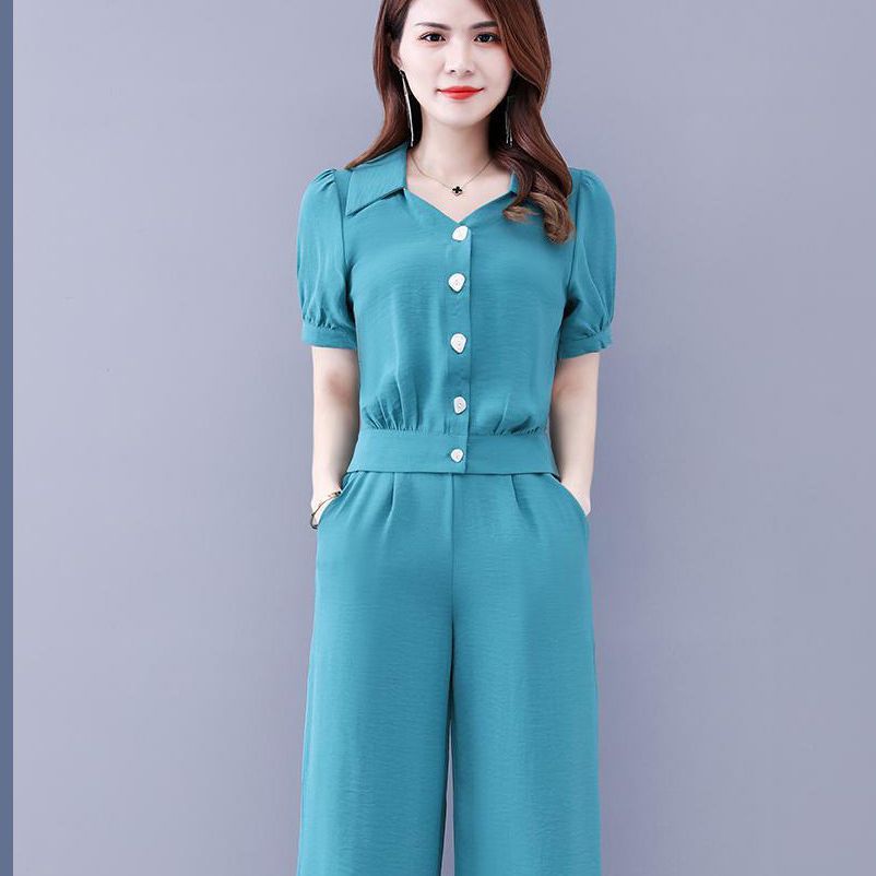 Goddess-style Tummy-covering Two-piece Pants Set