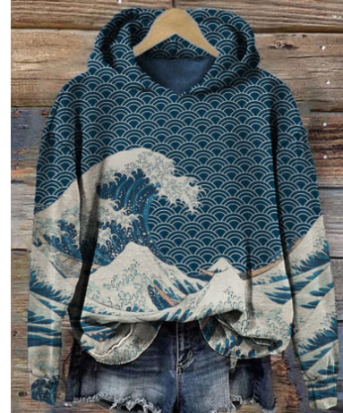 Fashion Spring And Autumn Plum Blossom Hooded Super Plus Size Loose-fitting Casual Pullover