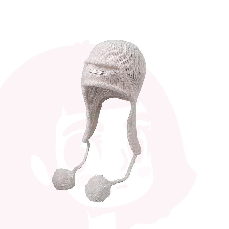 Autumn And Winter Ear Protection Wool Hat Women's Knitting