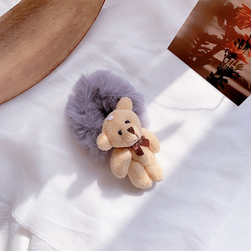 Girl Simple Hair Ring Bear Rope Cute