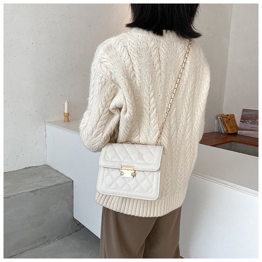Fashion rhombic chain bag shoulder slung