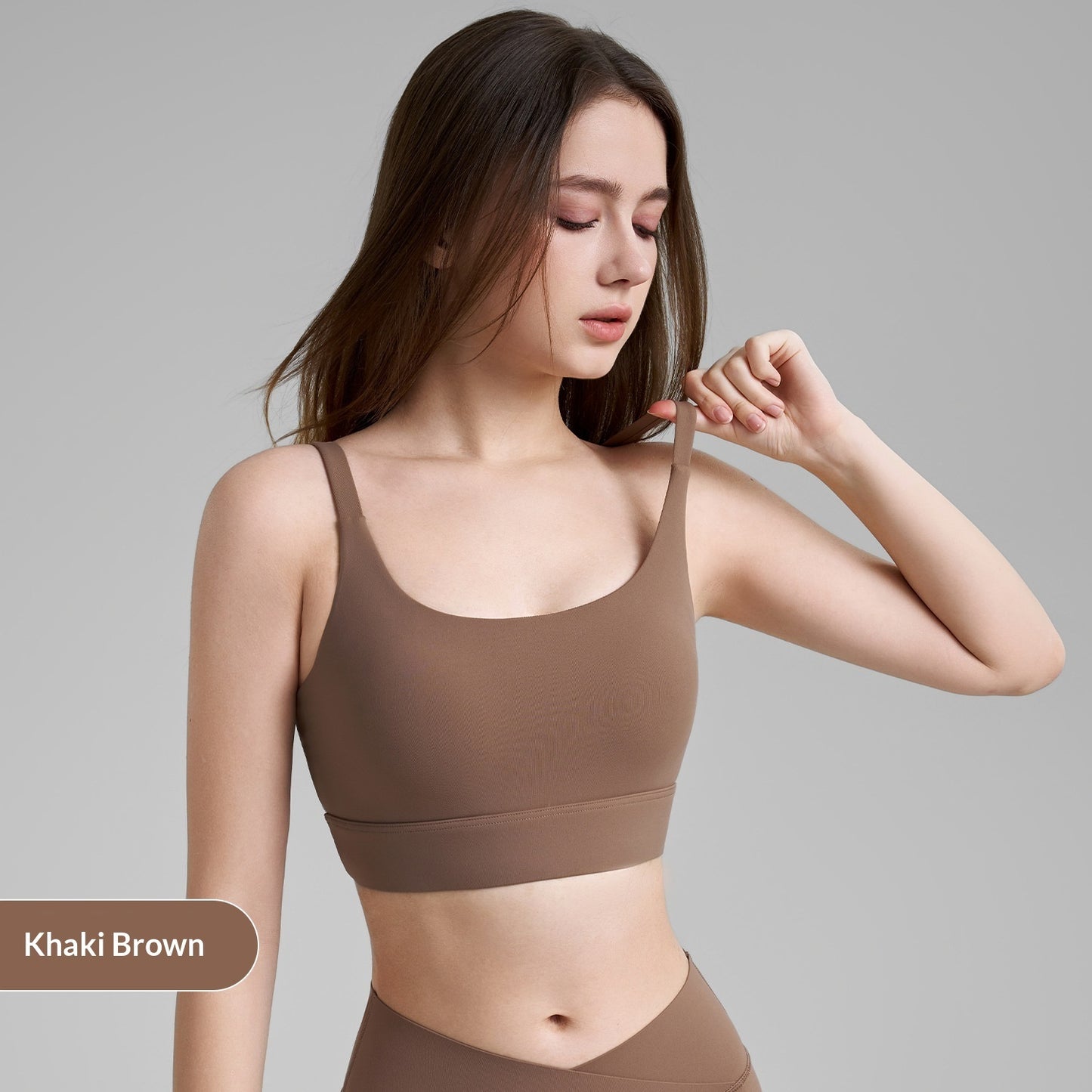 New Fixed Cup Fitness Bra Double Strap Yoga Vest