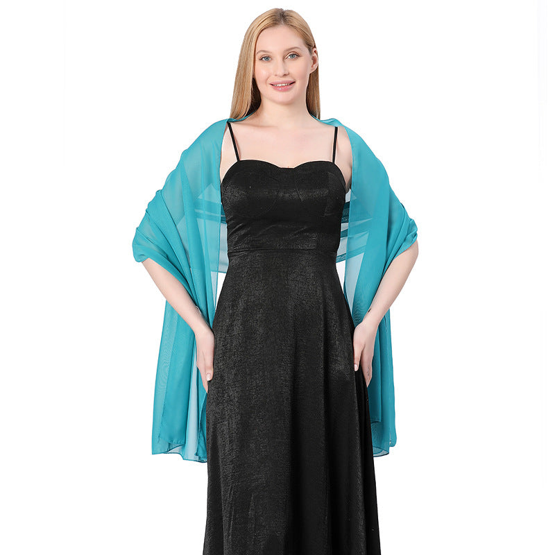 High Quality Solid Color Chiffon Dinner Shawl