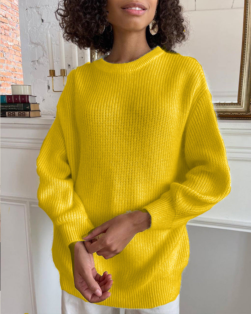 Idle Style Loose Soft Thickened Round Neck Sweater