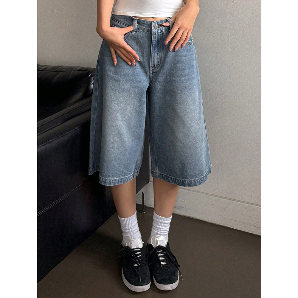 Dame Stilfulde Vintage Løstsiddende Wide-leg Jeans