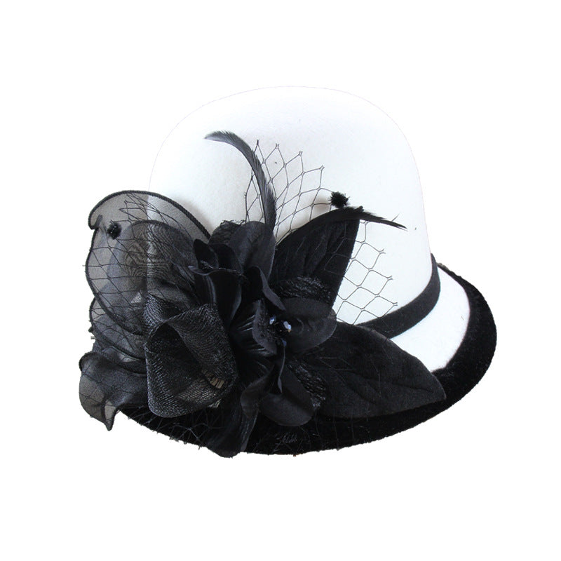 Woolen Hat British Vintage Top Hat Female All-matching Elegant Temperament