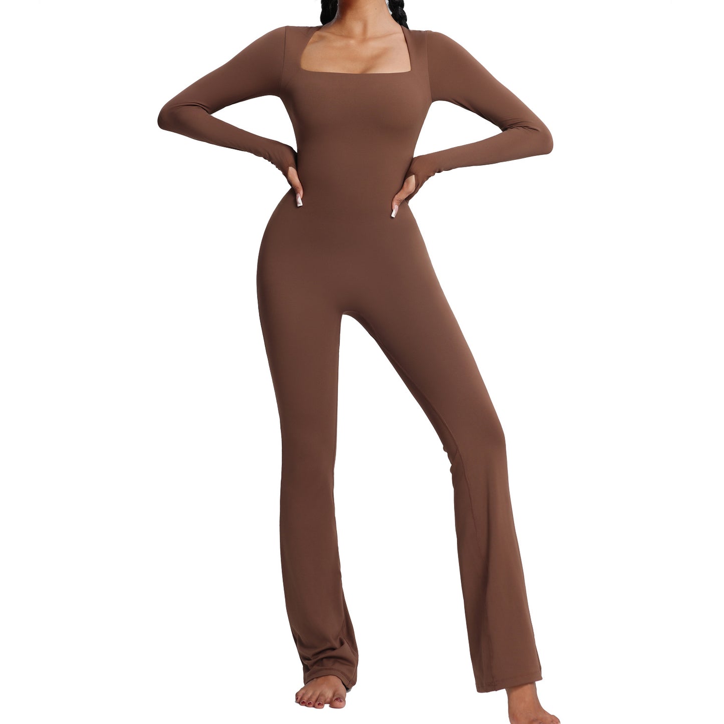 Women's Long Sleeve Yoga Jumpsuit High Elastic Breathability