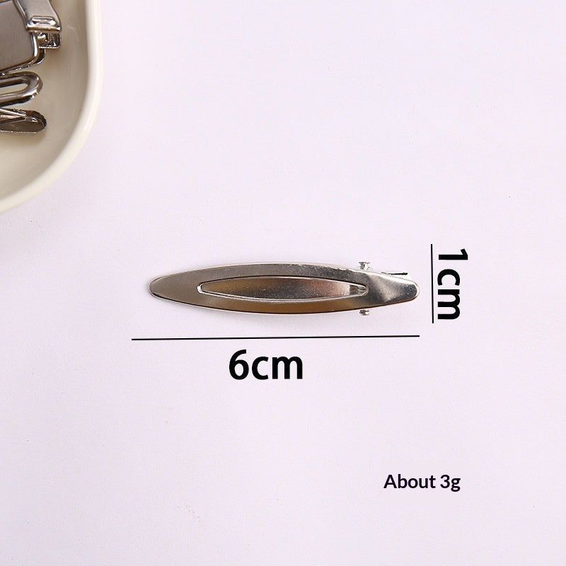 Simple Metal Silver Hair Clip Side-style