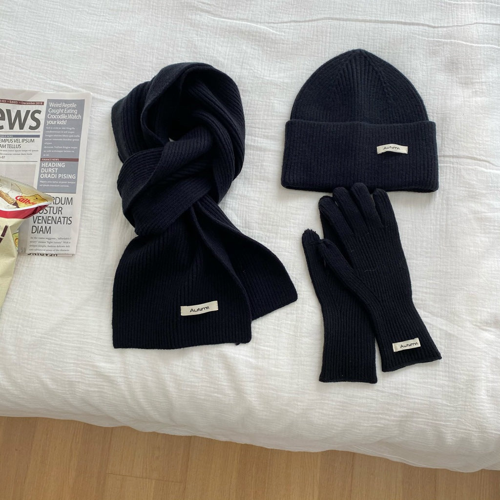 Winter 3-piece Set In Solid Color With Extra Padding For Warmth