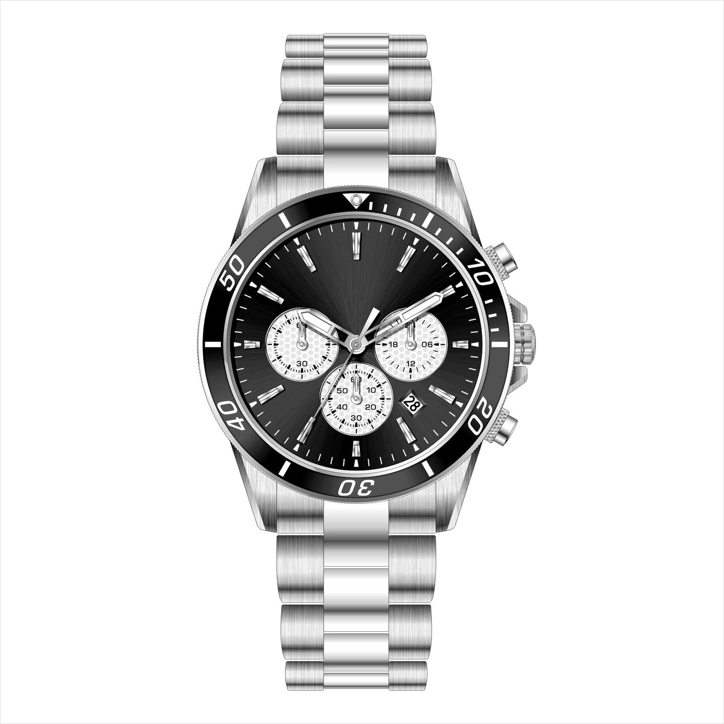High-End Business Steel-Strap Mens Quartz Watch