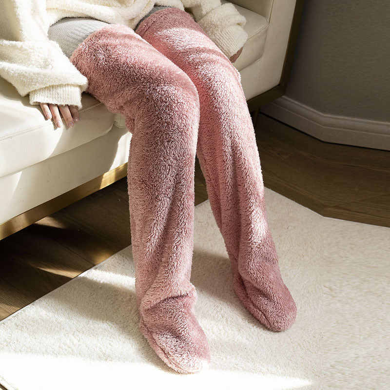 Insulated Thigh-high Socks With Knee Warmers For Extra-thick Knee Joint Protection