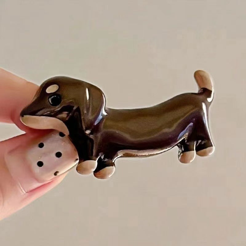 Loose, Delicate And Cute Dachshund Dog Barrettes High-grade And Interesting
