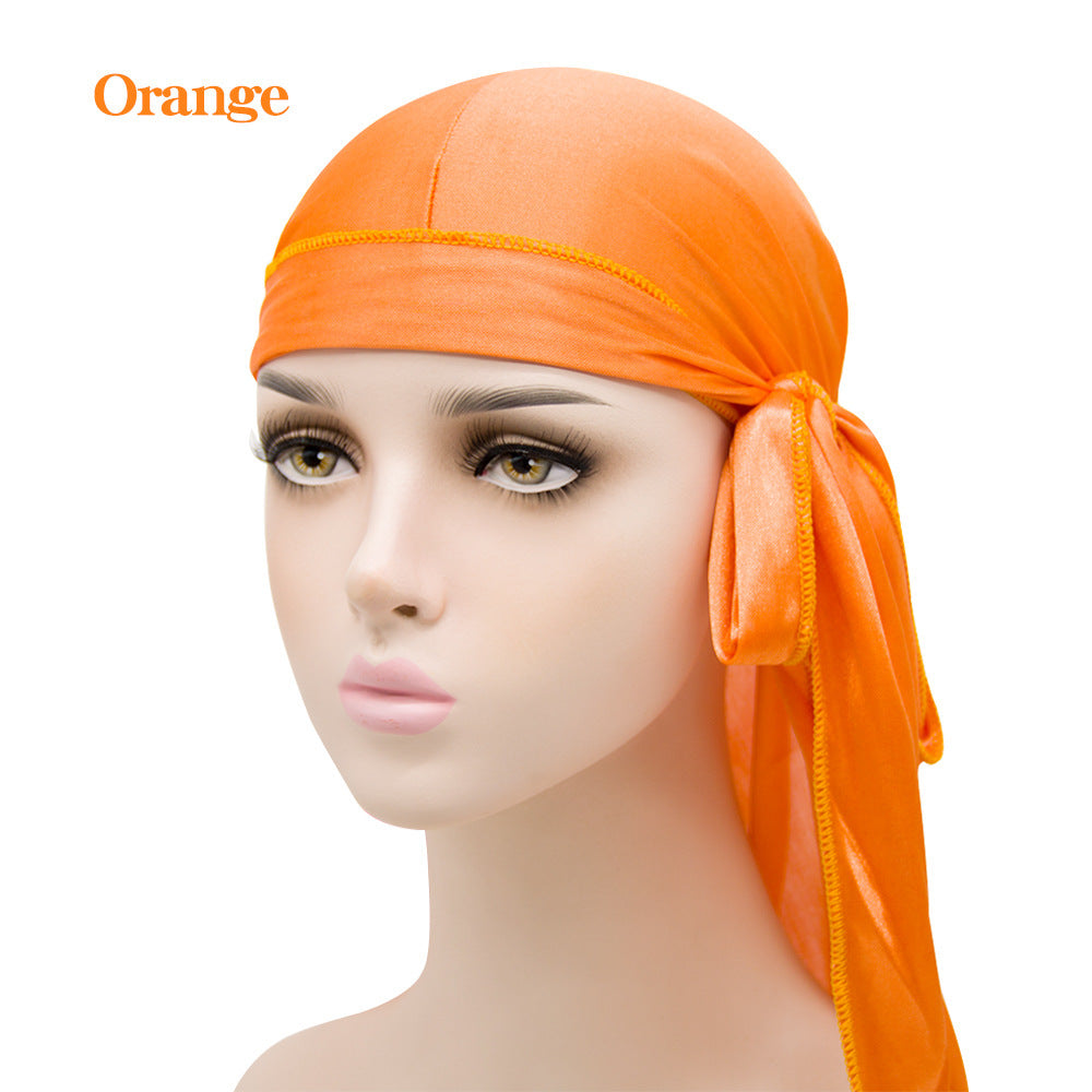 Unisex Satin Hovedbeklædning med Lang Hale  Strækbar Pirathat Og Hip Hop Turban til Mænd Og Kvinder, Elastisk Bandanahue til Kostume Og Mode