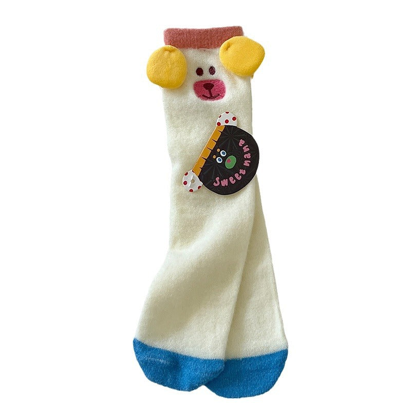 Three-dimensional Two Children's Mid-calf Socks