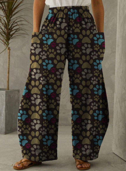 Printed 3D Trendy Irregular Wide-leg Pants
