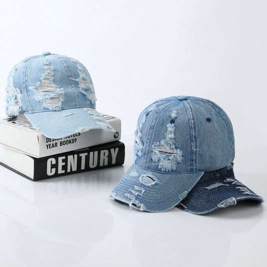 Ripped Denim Baseballkasket Hip Hop Cool