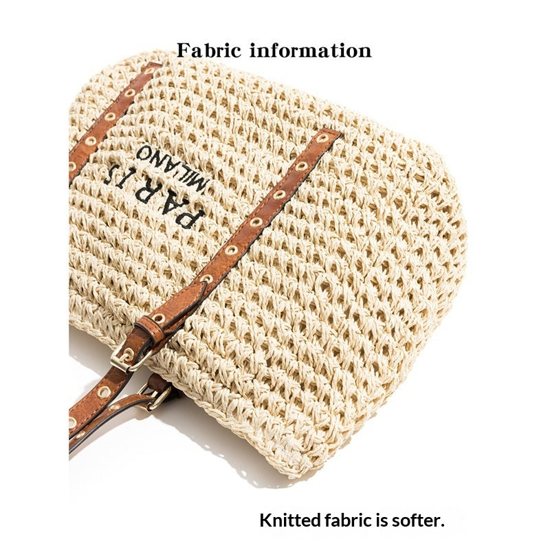 Ny Boheme Stil Minimalistisk Stråtaske Til Strand- Og Feriebrug Ved Kysten