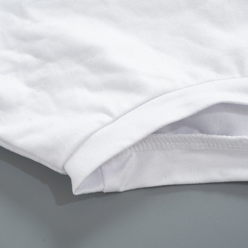Crew Neck Print Street Versatile Short Sleeve