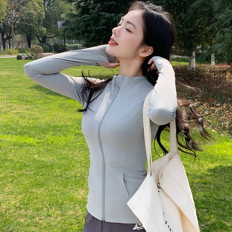 Ice Silk Sun Protection Clothing Women's Slim-fit UV-proof Tight Sports Jacket