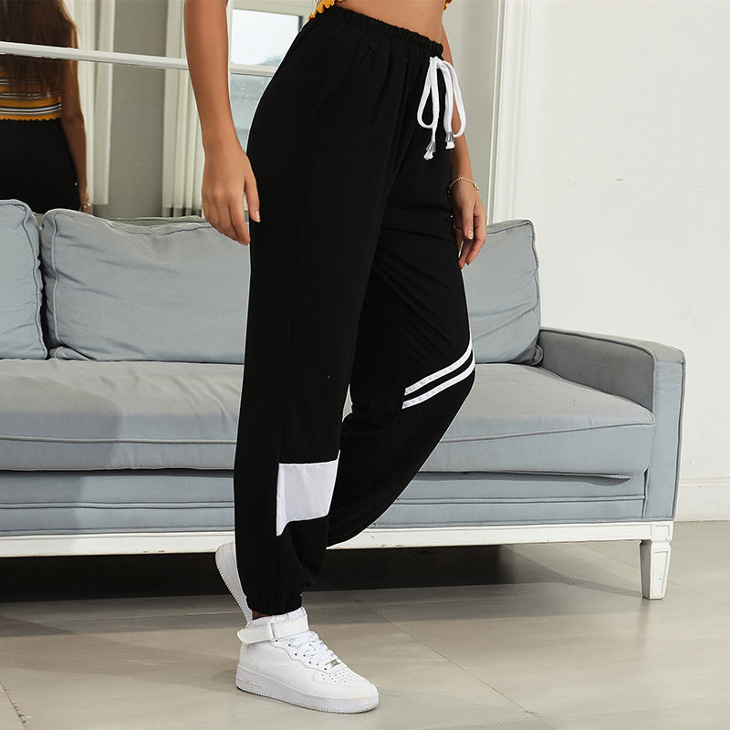 Women's Striped Drawstring Panties For Leisure Sports In Europe And America