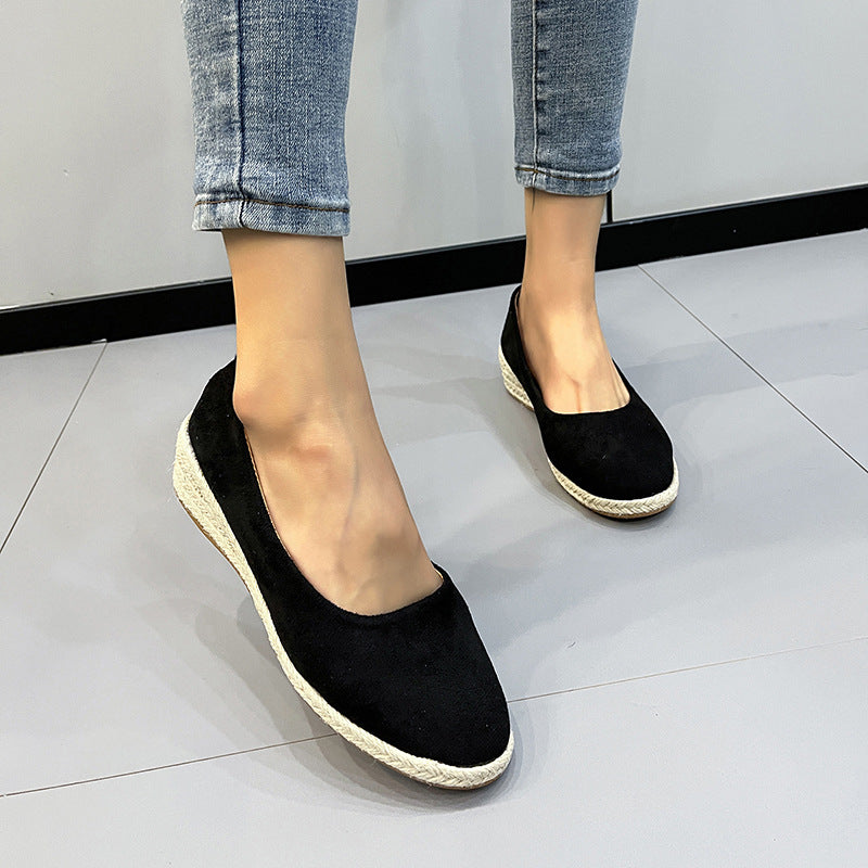 Spring New Wedge Round Toe Hemp Rope Pumps Women