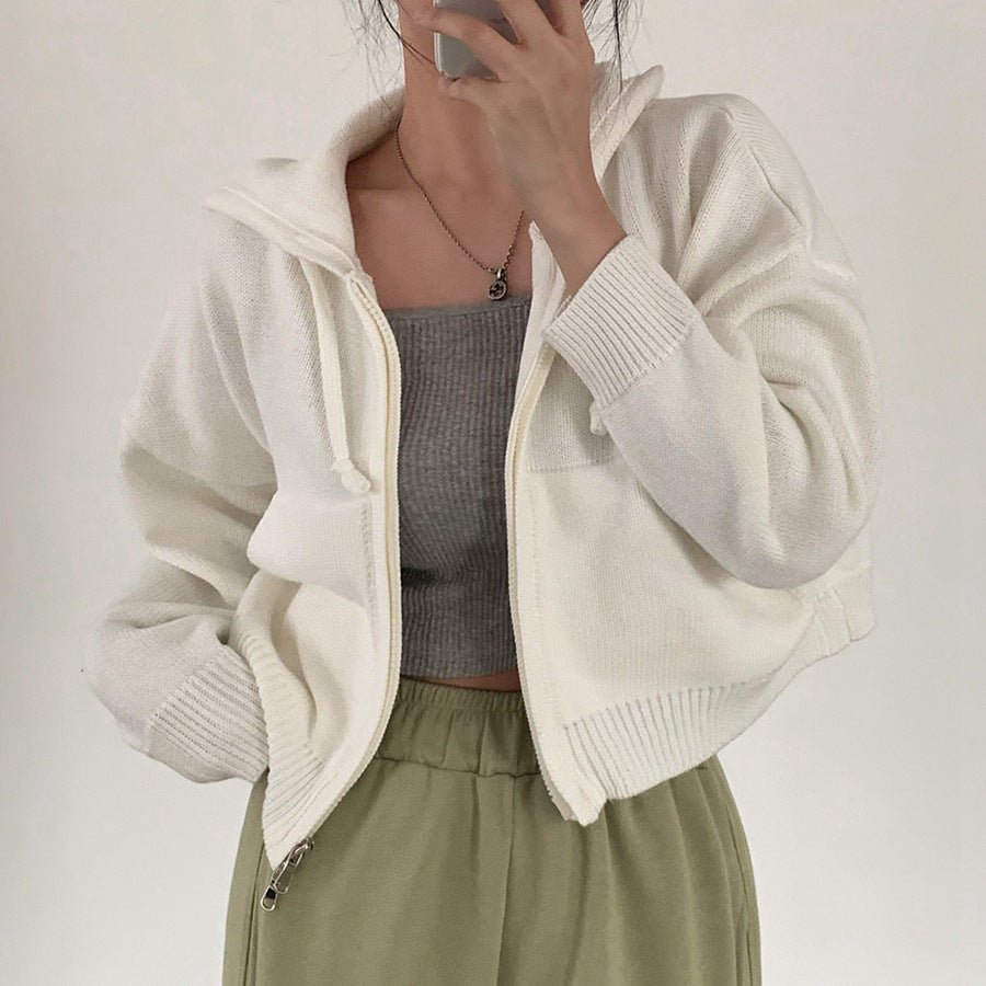 All-matching Hooded Sweater Jacket Long-sleeved Heavy Industry Pocket