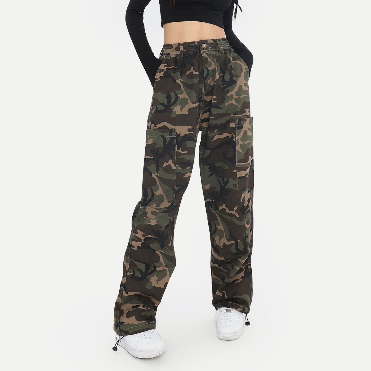 American Camouflage Cargo Pants Male Adjustable Leg Shaping