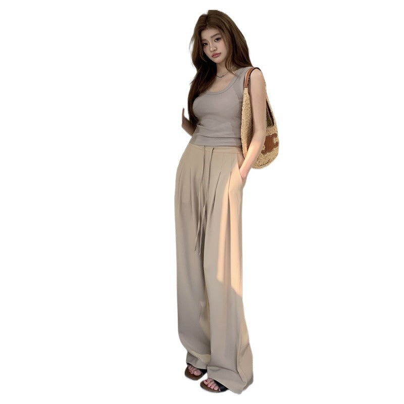 High Waist Wide Leg Pants Women's Thin Draped Pants