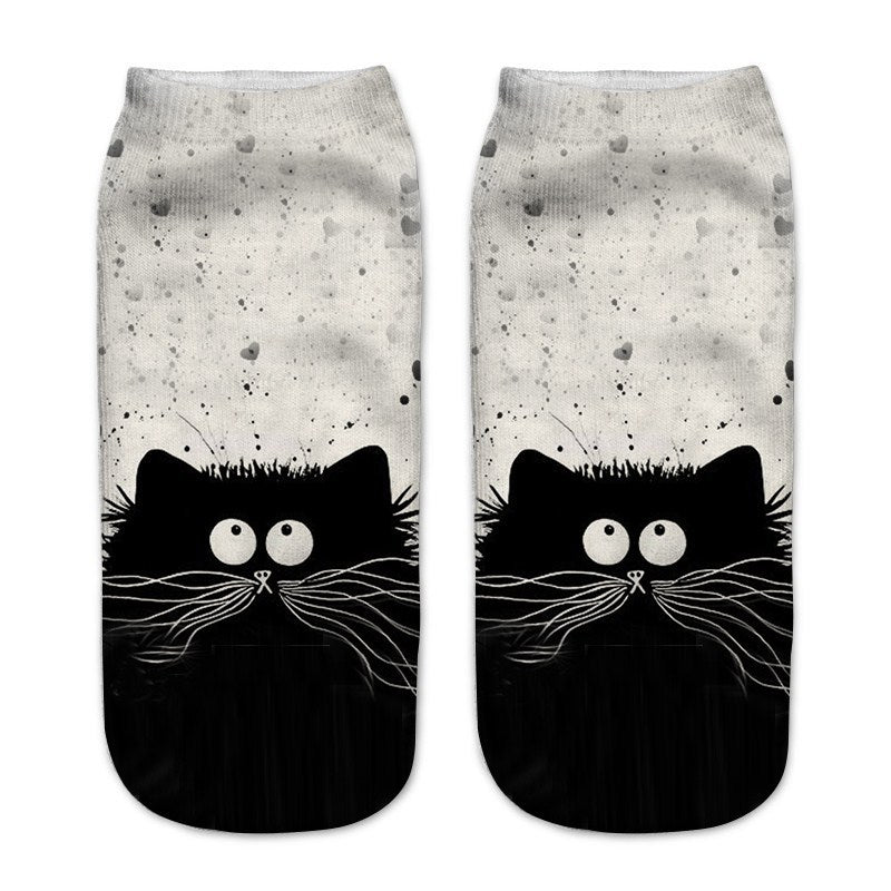 Cute Cat Series 3D Digital Printing Socks Children