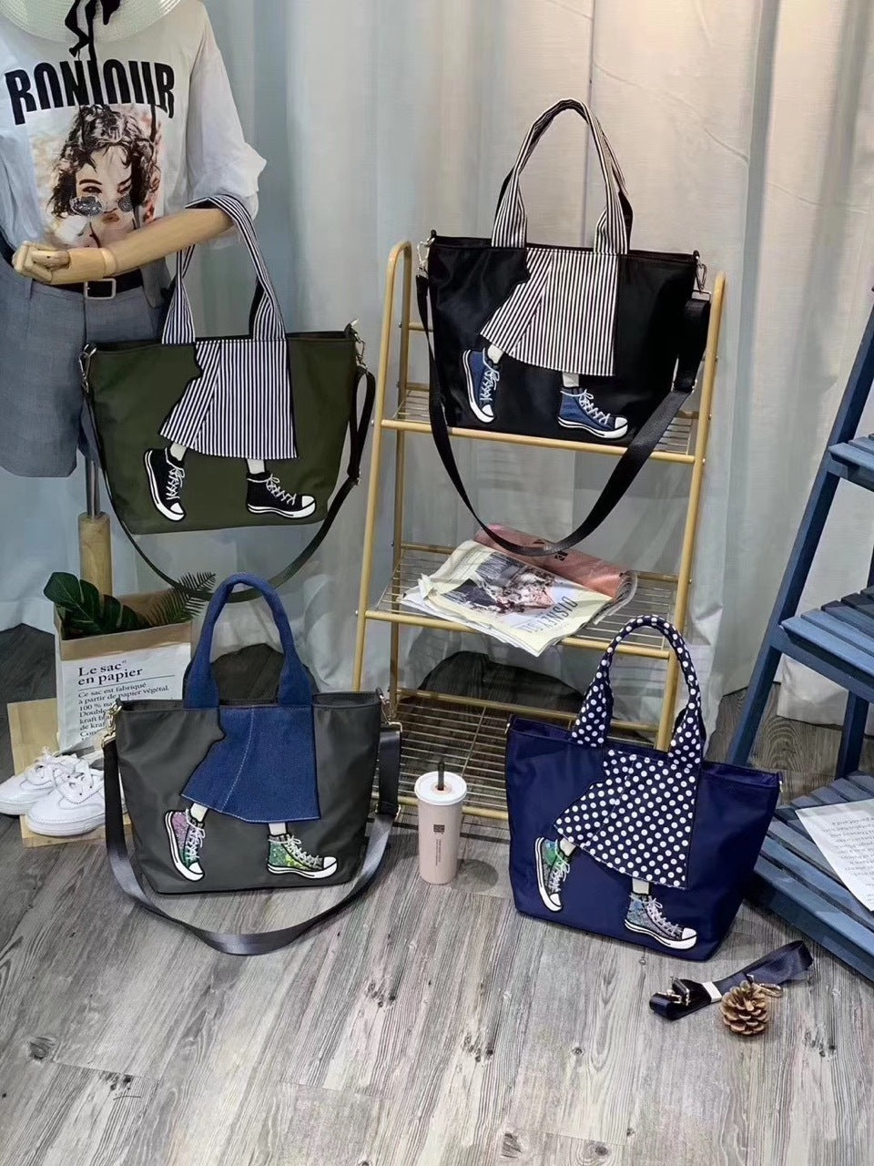 Fashion Casual Nylon Crossbody One-shoulder All-match Shoe Pattern